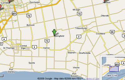 Google Map to Springfield Ontario 